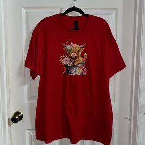 NWOT Handcrafted Highland Cow Shirt XL